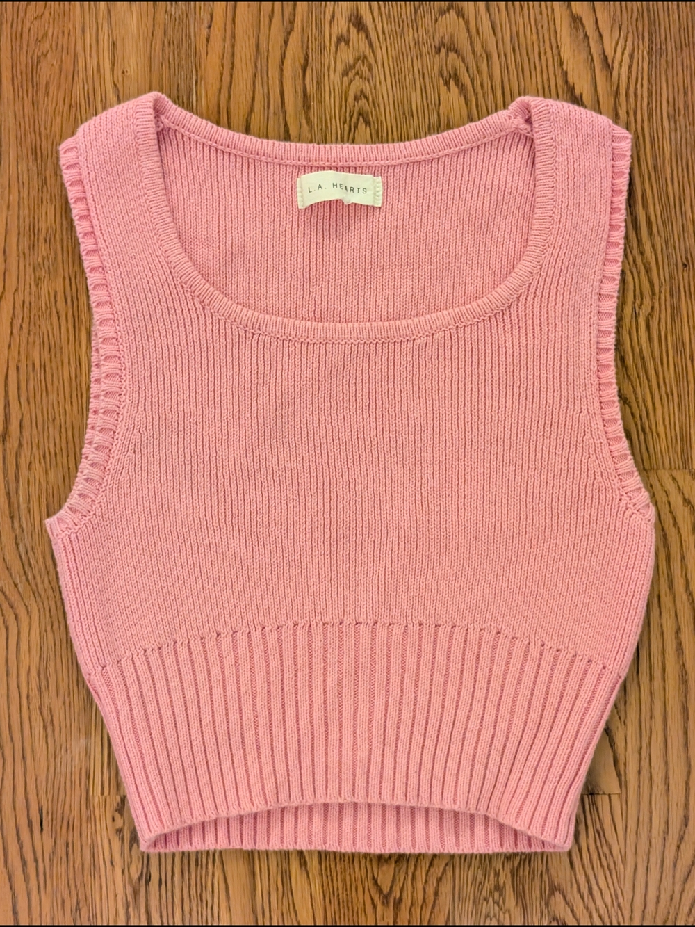 LA Hearts Light Pink Sweater Crop Top